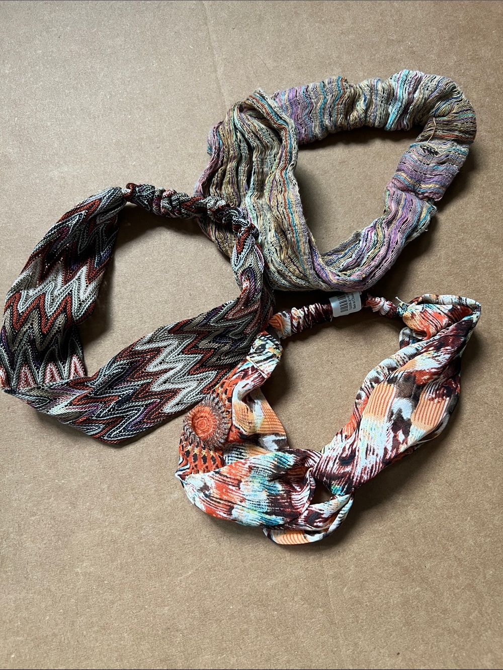 Multicolor Patterned Women’s Headband Trio - Stretch Fabric